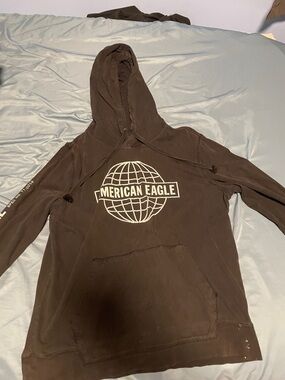 American Eagle Black (Looks brown in picture for some reason) Logo Hoodie Medium